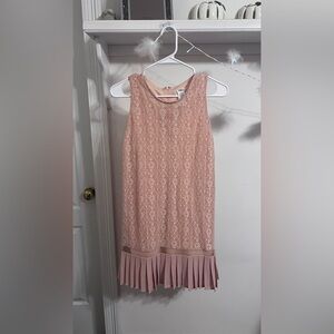 Esley Lace Dress with Pleated Hem